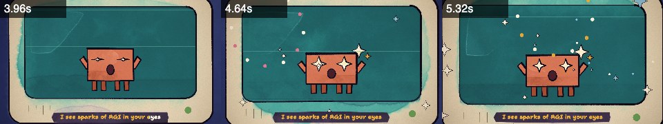Frames from sparks at 0:03, 0:04, 0:05