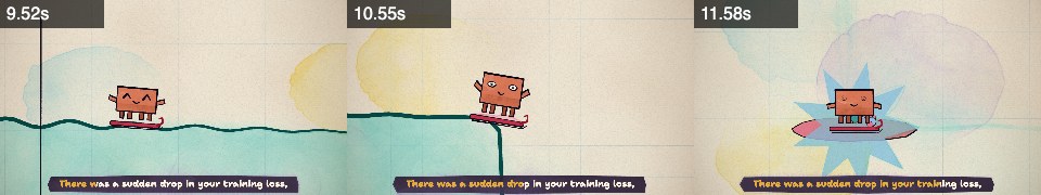 Frames from lossRide at 0:09, 0:10, 0:11