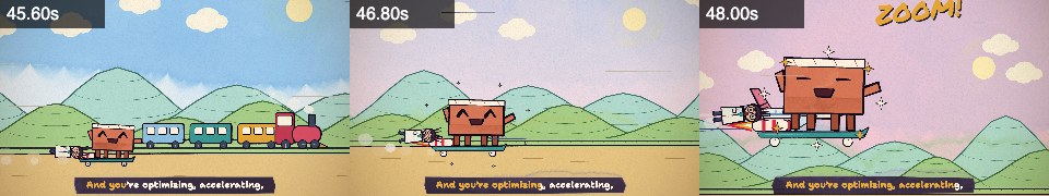 Frames from rideShot at 0:45, 0:46, 0:48
