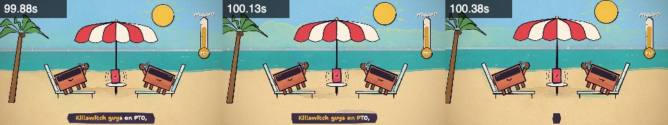 Frames from beach at 1:39, 1:40, 1:40