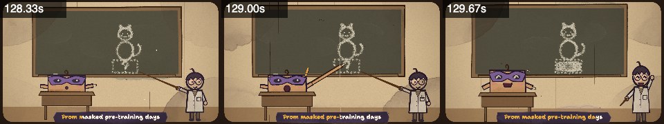 Frames from flashback at 2:08, 2:09, 2:09